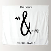 Lofaris Personalized Boho Black And White Wedding Backdrop